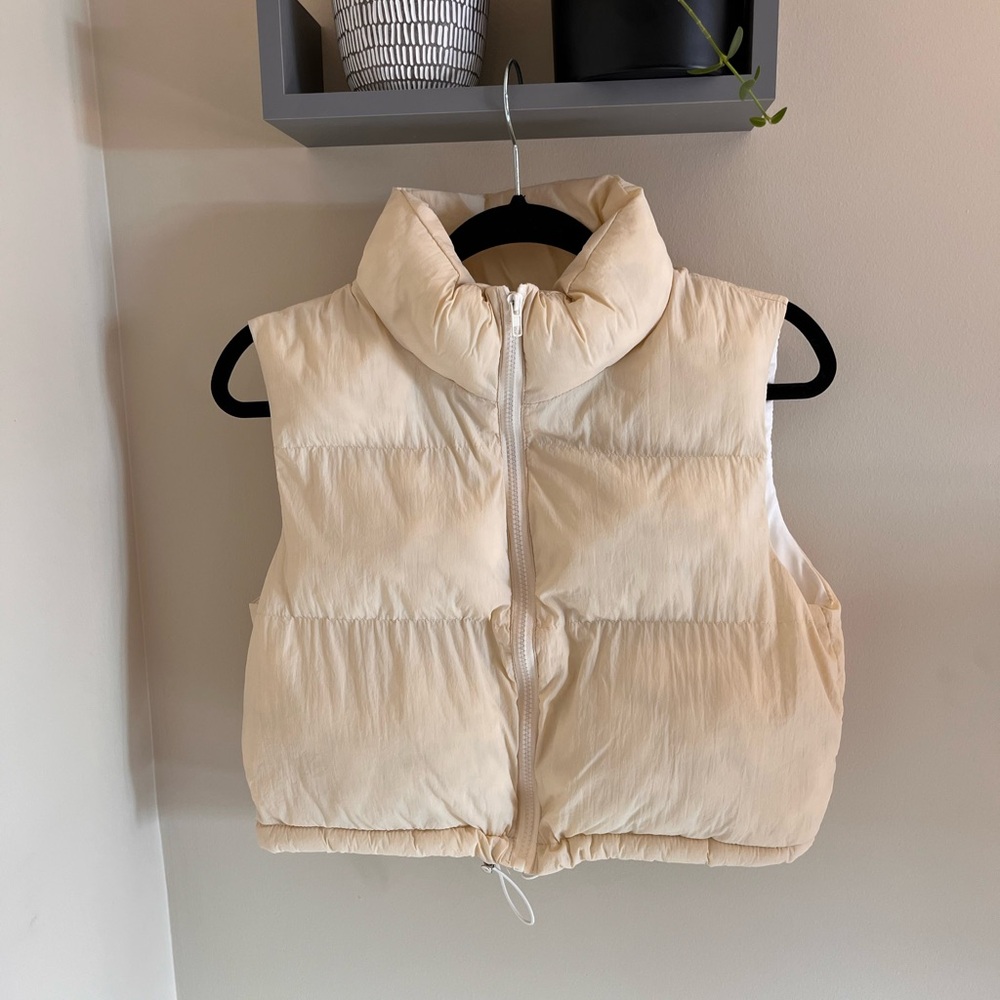NWOT: Cream Puffer Vest